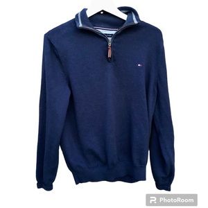 Tommy Hilfiger Sweater Men’s 1/4 Zip Pullover Large 100% cotton